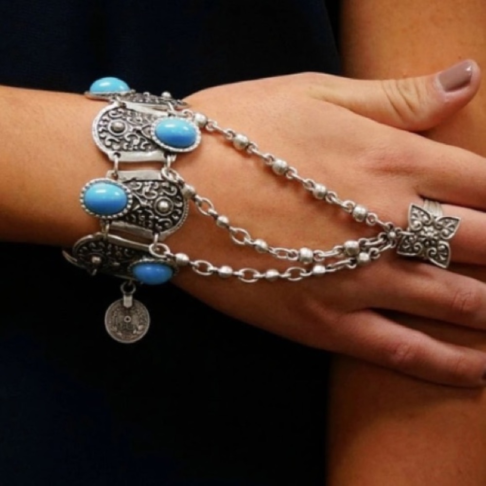 Silver Chain Finger Bracelet